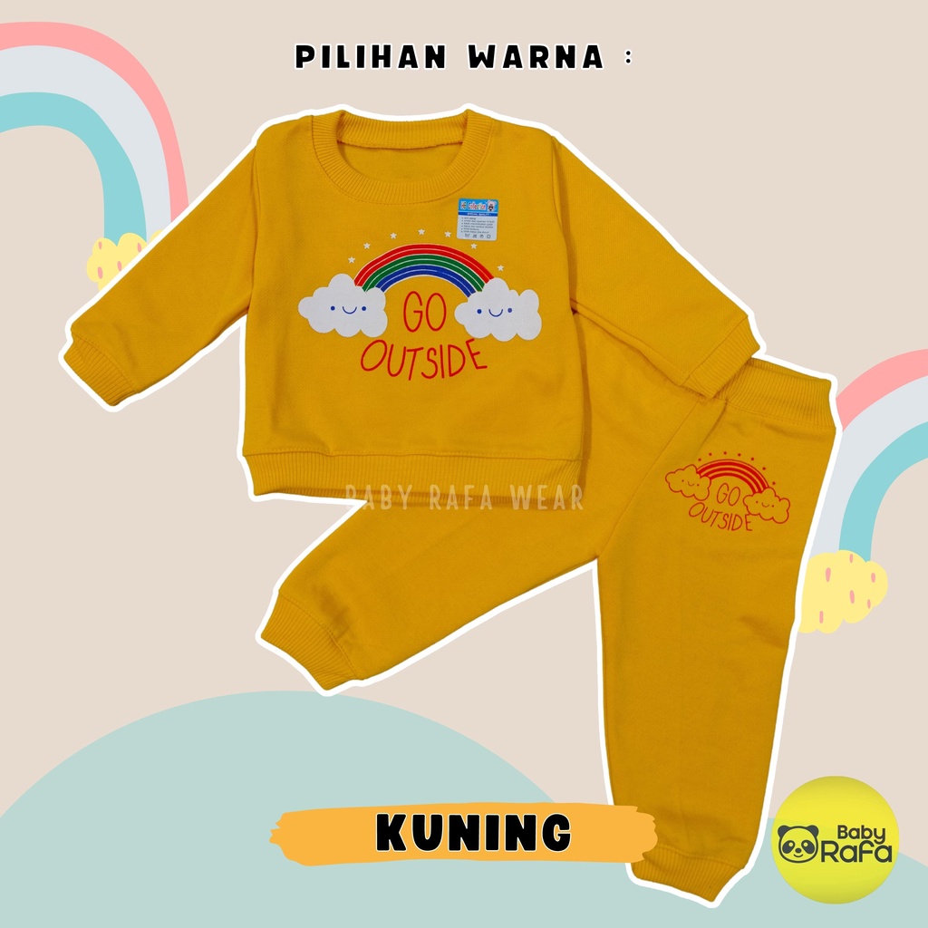 Setelan Jaket Bayi Anak 3 - 18 Bulan, Setelan Sweater Anak GO OUTSIDE, Sweater Bayi HB Collection