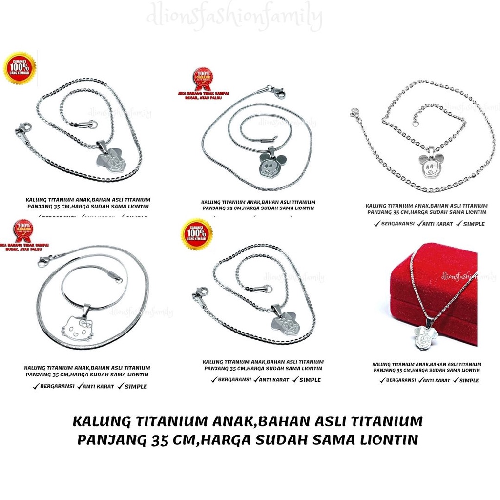 KALUNG ANAK TITANIUM ASLI,BAHAN DIJAMIN ASLI,GARANSI UANG KEMBALI,PANJANG 35 CM