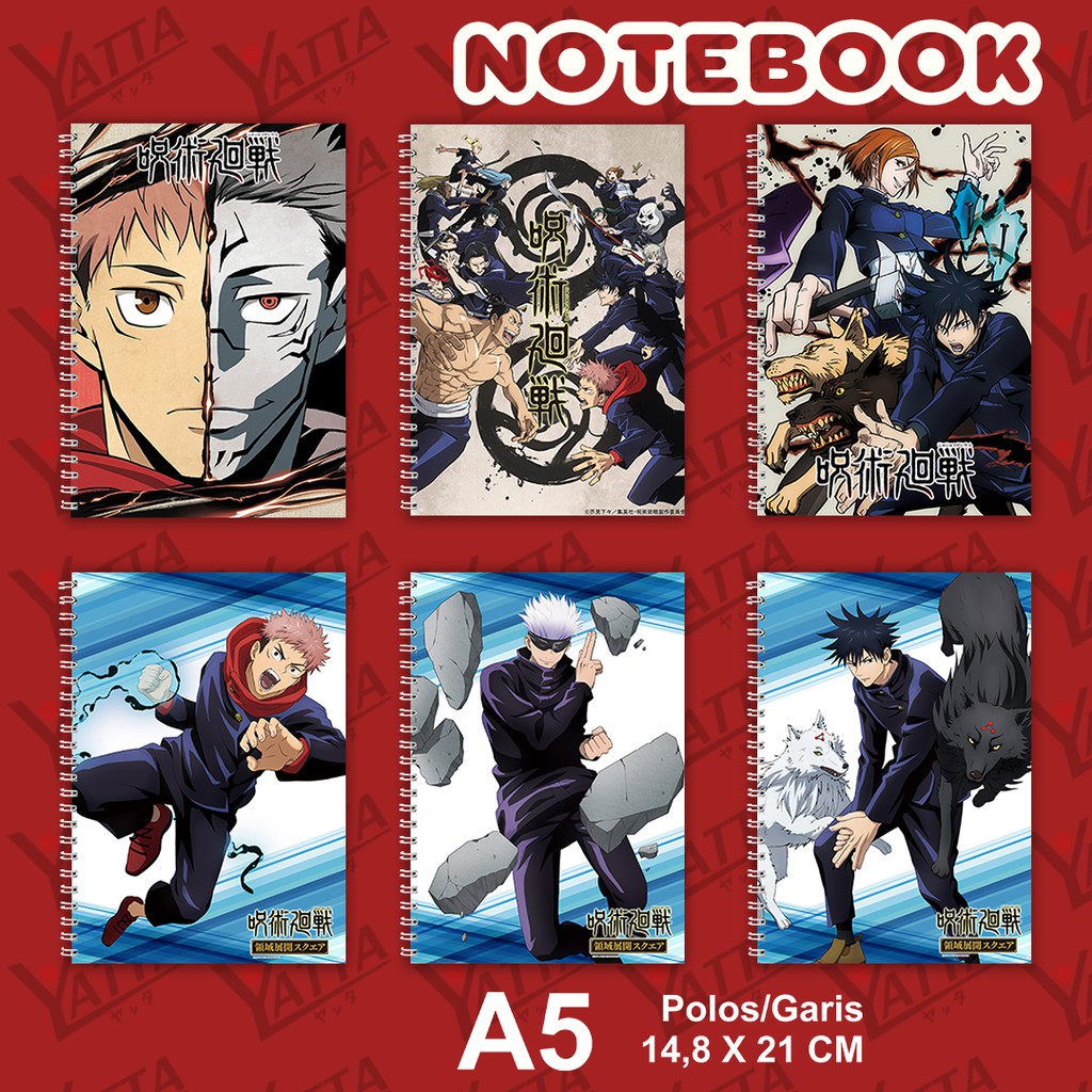 

Notebook Anime Ukuran A5 14,6 cm x 21 cm Jujutsu Kaisen Seri 1.2 YOTAKUSHOP