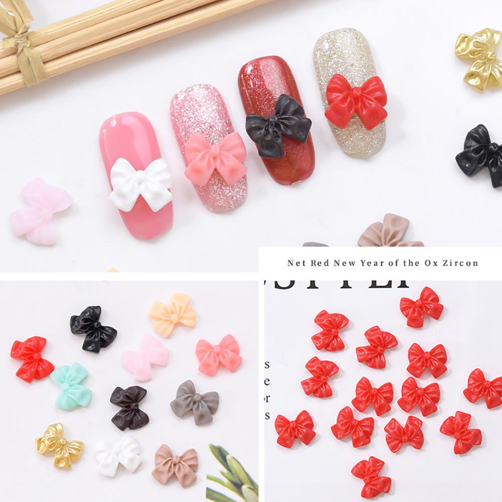 AUGUSTINA Dekorasi Nail Art Agustina 10Pcs Perhiasan Kuku Ikatan Simpul Halus DIY