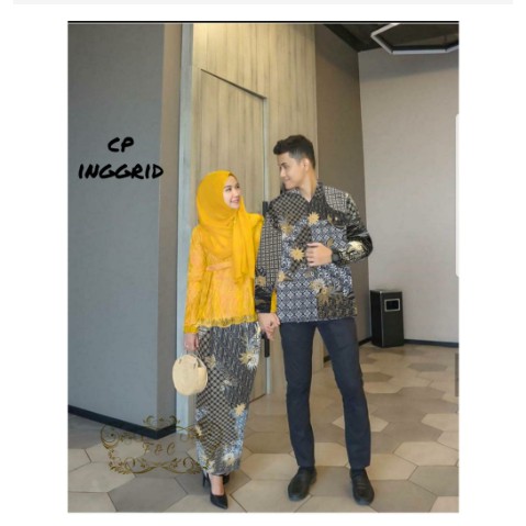 Baju Couple Pasangan Muslim/ Baju Couple Lebaran/ Baju Gamis Syari Suami Istri Giselle Couple