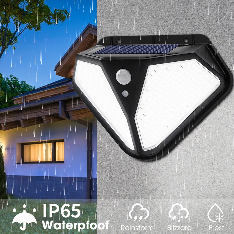 Lampu Dinding 102-LED Tenaga Surya Tahan Air IP65 Untuk Taman / Outdoor