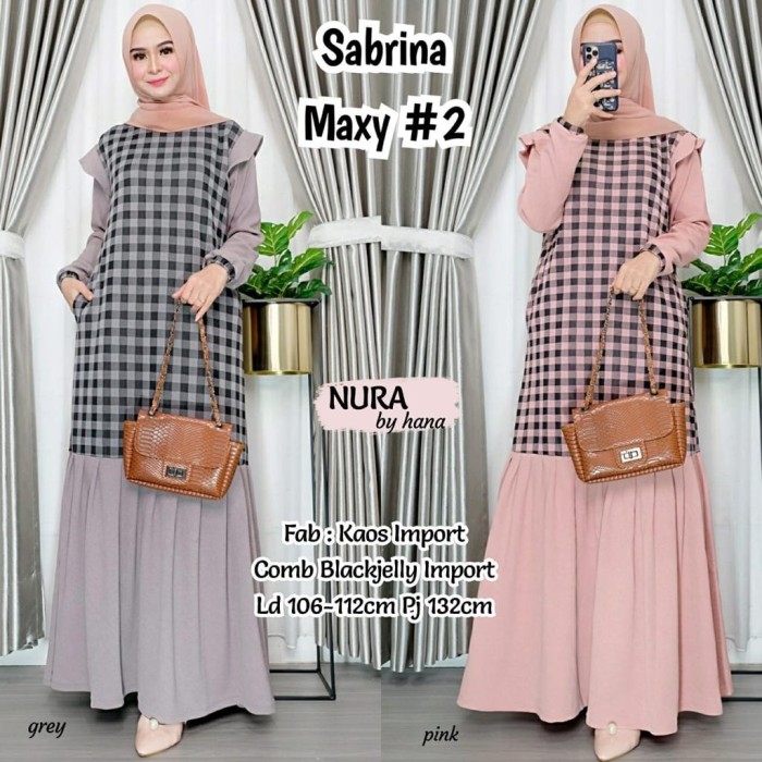 Baju Gamis Murah / Maxi Dress / Gamis Terbaru / Gamis Wanita / Gamis Kaos Import SABRINA #2 -