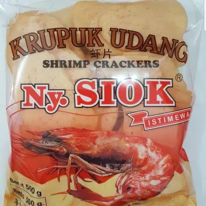 

NEW kerupuk udang nyonya siok oval 500gr