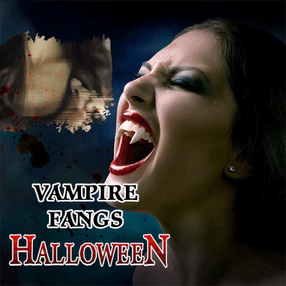 Gigi Taring Zombie Vampire Fangs Dapat Ditarik Untuk Properti Pesta Halloween