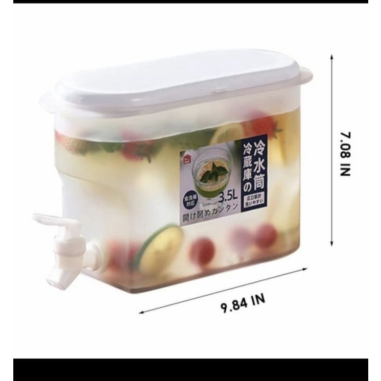 Dispenser Tempat Botol Kulkas Air Juice 3,5 Liter 3,5L Water Tank + Keran