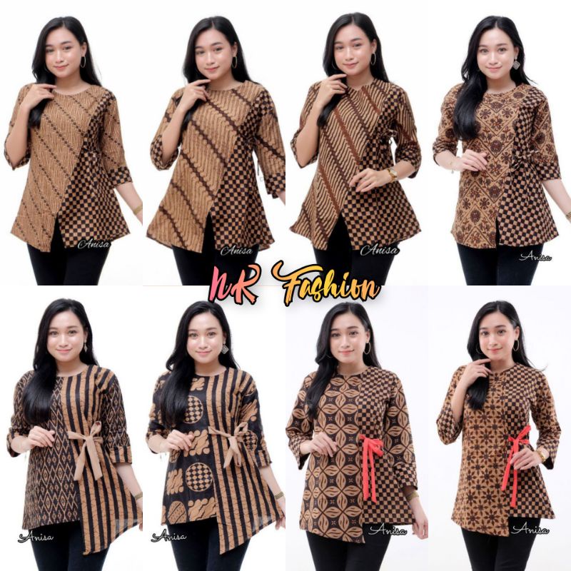 BAJU BATIK WANITA MODERN MONALISA GENES M,L,XL asli PEKALONGAN