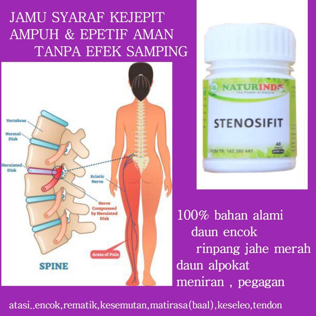 Jual Jamu Original Alami Atasi Saraf Kejepit OBAT HERBA STENOSIFIT OBAT HERBAL JAMU ATASI SARAF