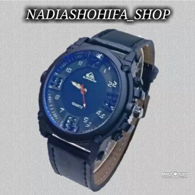 JAM TANGAN PRIA / JAM TANGAN COWOK KULIT WARNA HITAM  / JAM CASUAL