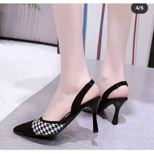 [READY STOK] [LC] 1416 Sepatu Wanita heels AK98 les hitam ELEGAN Sepatu Hak pesta KEREN impor KUALITAS BAGUS like PREMIUM