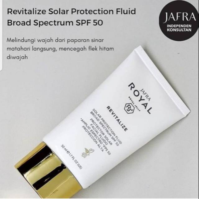 REVITALIZE SOLAR PROTECTION FLUID SPECTRUM SPF 50 (DAY KRIM/KRIM PAGI ROYAL JELLY SPF 50 JAFRA)
