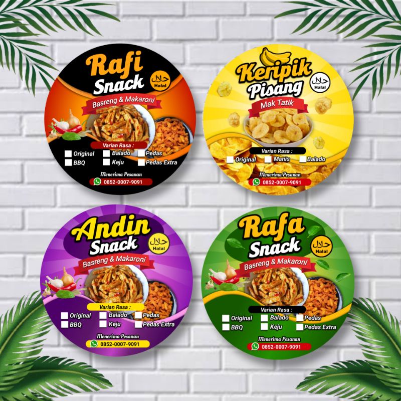 Jual Stiker Label Kemasan Stiker Snack Stiker Jajanan Stiker Jajan ...