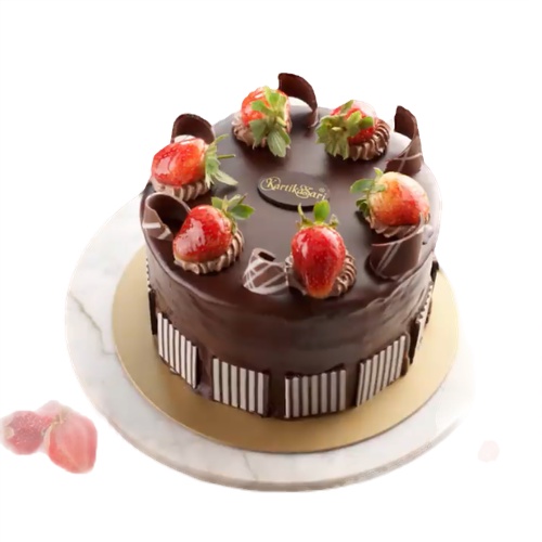 BIRTHDAY CAKE COKLAT SIRAM STRAWBERRY  D15 / KUE ULANG TAHUN / BOLU ULANG TAUN KARTIKA SARI / KARTIK