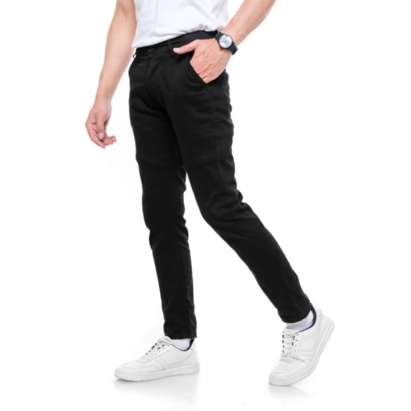 Celana panjang Chinos pria slim fit casual Kerja santai