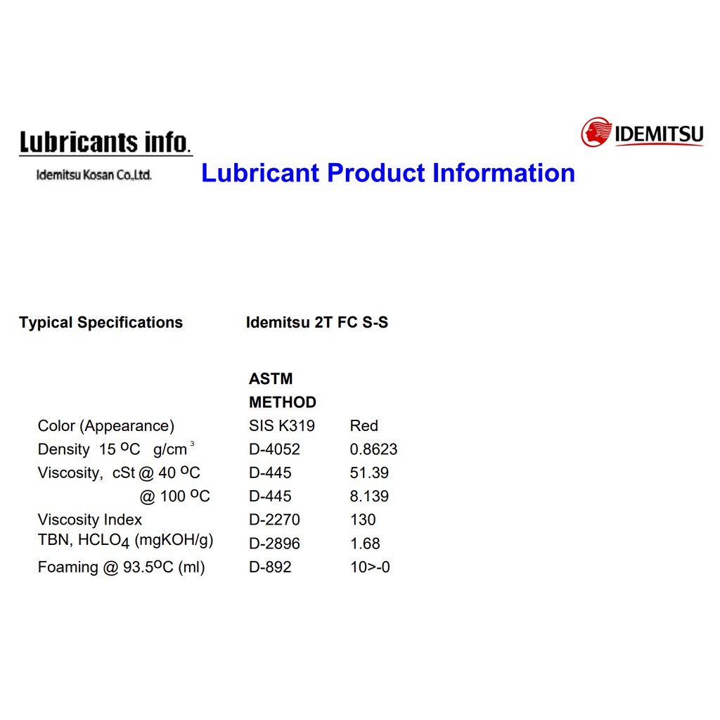 IDEMITSU 2T FC 800 ml Semi-Synthetic OLI samping RACING 2 Tak