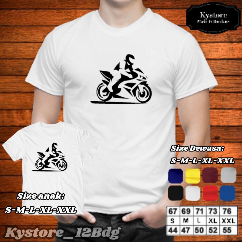 kaos pria lengan pendek motif motor