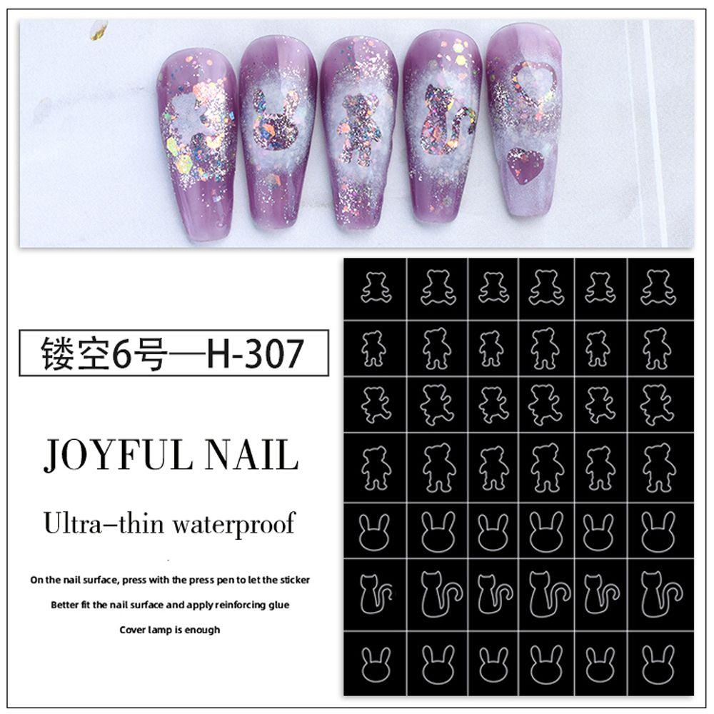 Nickolas1 Nail Art Airbrush Stensil Fashion Busur Kupu-Kupu Dekorasi Manicure Aksesoris Salon Supply DIY Desain Nail Art Template