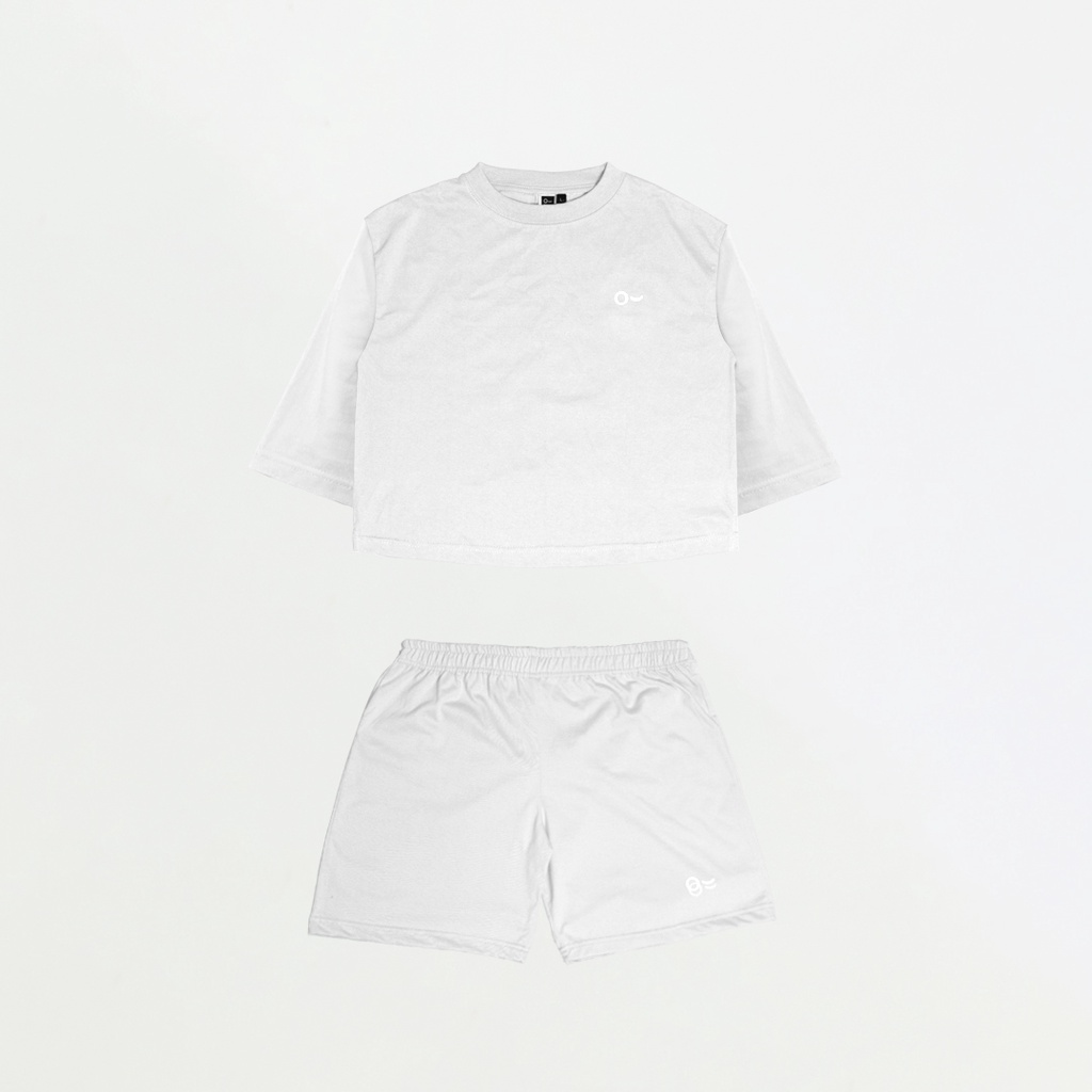 JOHNJILL - Kaos Oversize Croptop &amp; Short Pants - Basic Set