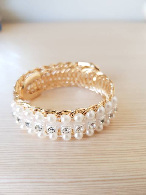 Gelang import Anak dan Dewasa Permata white dan gold