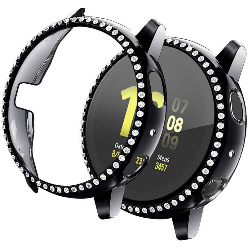 Casing Pelindung Layar Bahan PC Hias Berlian Tipis Untuk Samsung Galaxy Watch Active Bumper