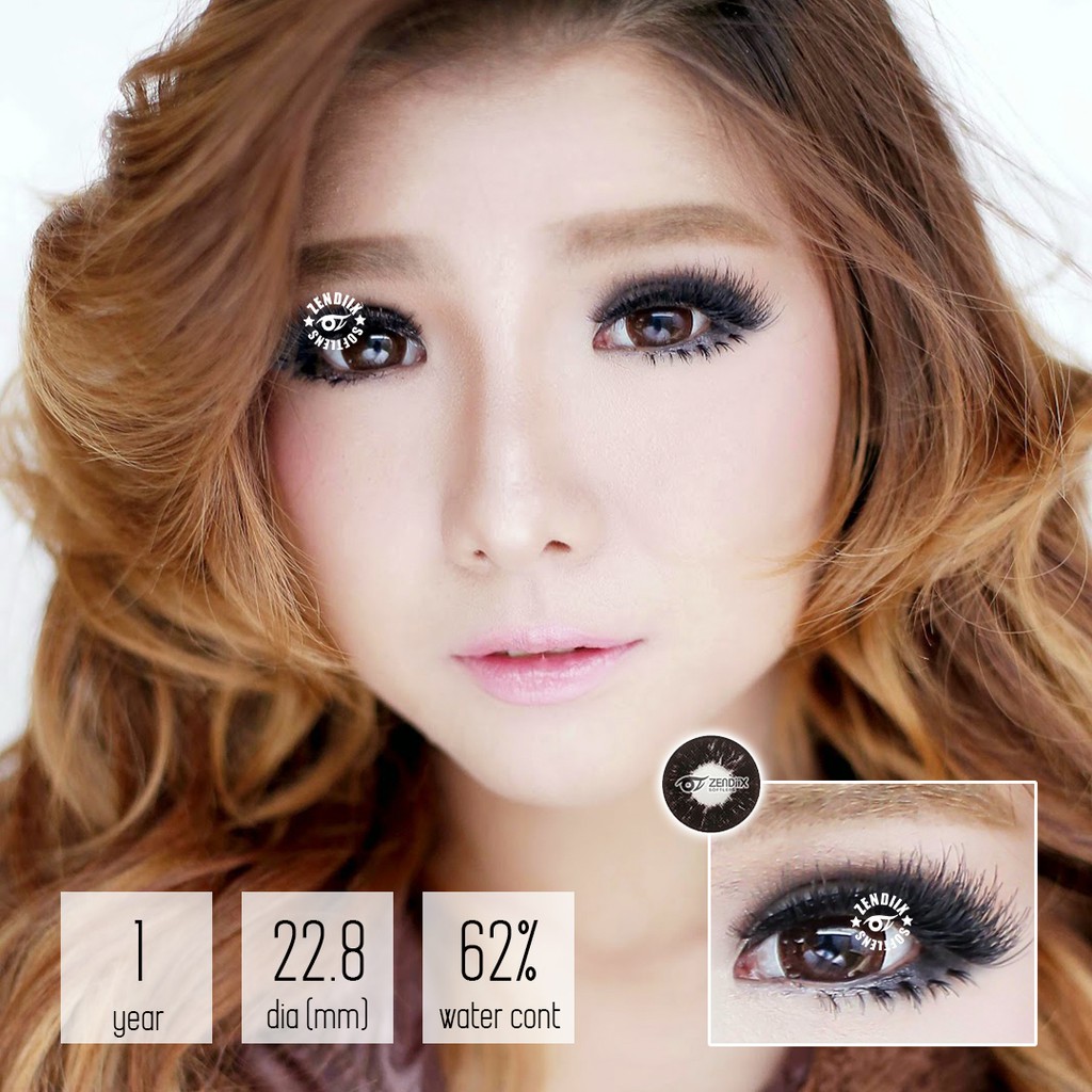 Softlens DOLLY EYE GLAMOUR Warna CHOCO Normal Beda Minus