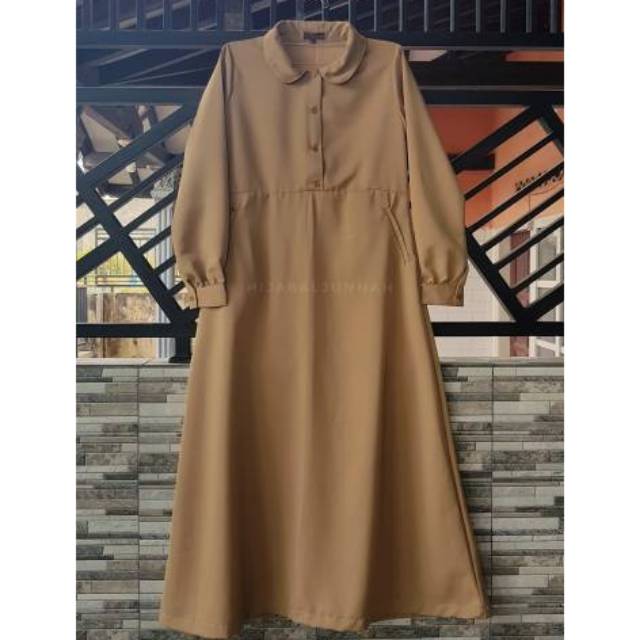 Seragam Terusan Gamis Pemda Pdh Pns Kantor Guru Warna Khaki Material