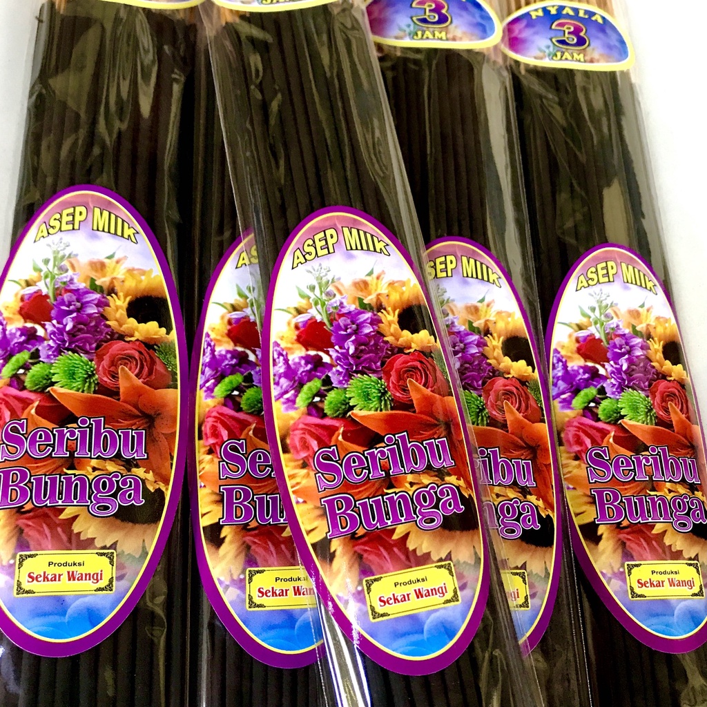 Dupa Hio Jumbo 3 Jam Seribu Bunga Abu Dingin 39 cm 1 bungkus isi 50 stick Abu dingin produksi Sekar Wangi