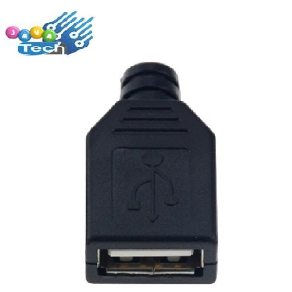 Konektor USB Jack Female Tipe-A 4 Pin Kabel Cover Plastik