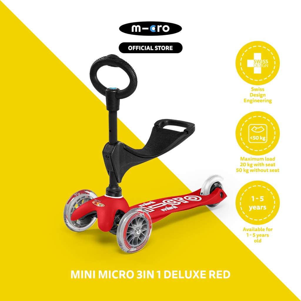 /Micro Mini 3 in 1 Deluxe BLUE / Micro Mini 3 in 1 Deluxe Red / MICRO TRIKE / TRIKE ORIGINAL / MICRO ORIGINAL / Skuter Anak serba guna