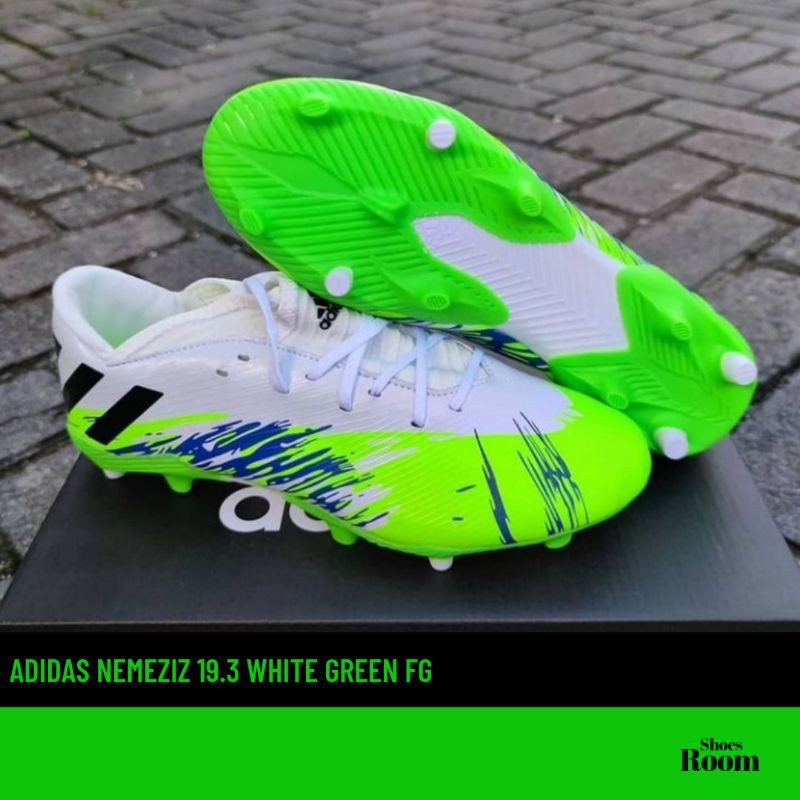Sepatu Bola Adidas Nemeziz 19.3 White Green FG