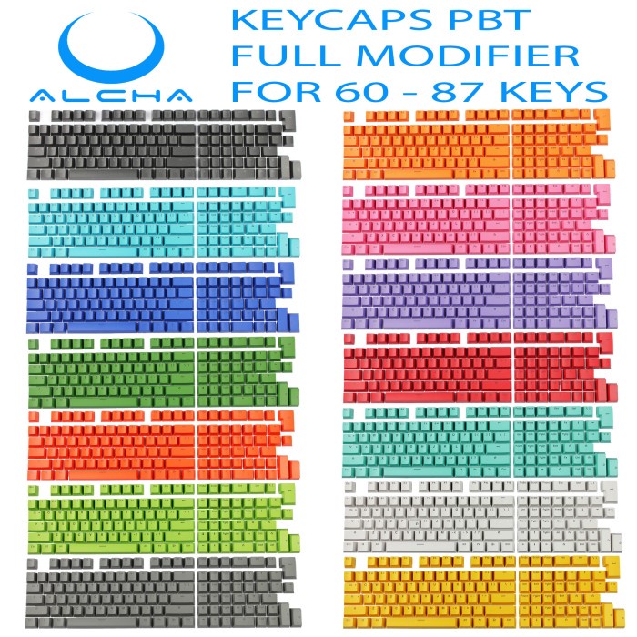 ALCHA KEYCAPS PBT FULL MODIFIER 117 KEYS OEM PROFILE BACKLIT - RANDOM