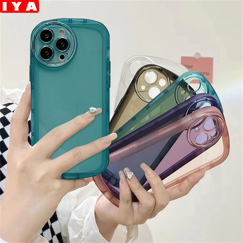 Case Pelindung Lensa Bentuk Oval Warna Macaron Untuk iPhone 13 Pro Max iPhone12 Pro Max 11 6 6s 7 8 Plus