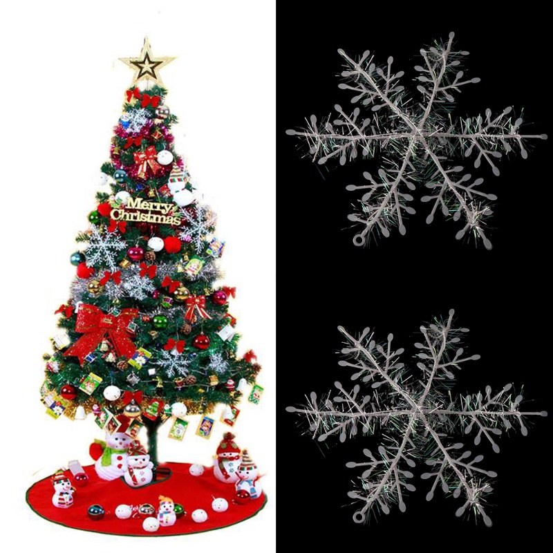 Zzz 3 /9 /15Pcs Ornamen Snowflake Putih Pohon Natal Deco Festival Dekorasi