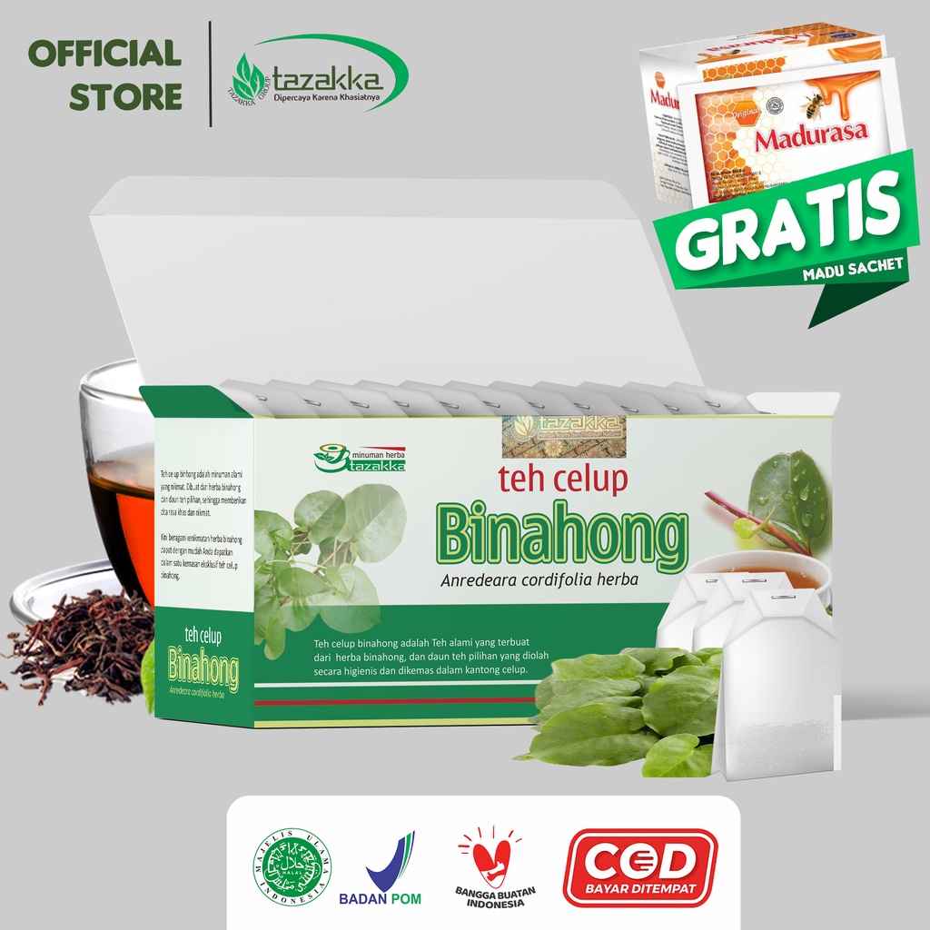 

TEH DAUN BINAHONG Untuk Wasir Herbal Tazakka Isi 20 Kantung Tea Bag Obat Herbal Asam Lambung