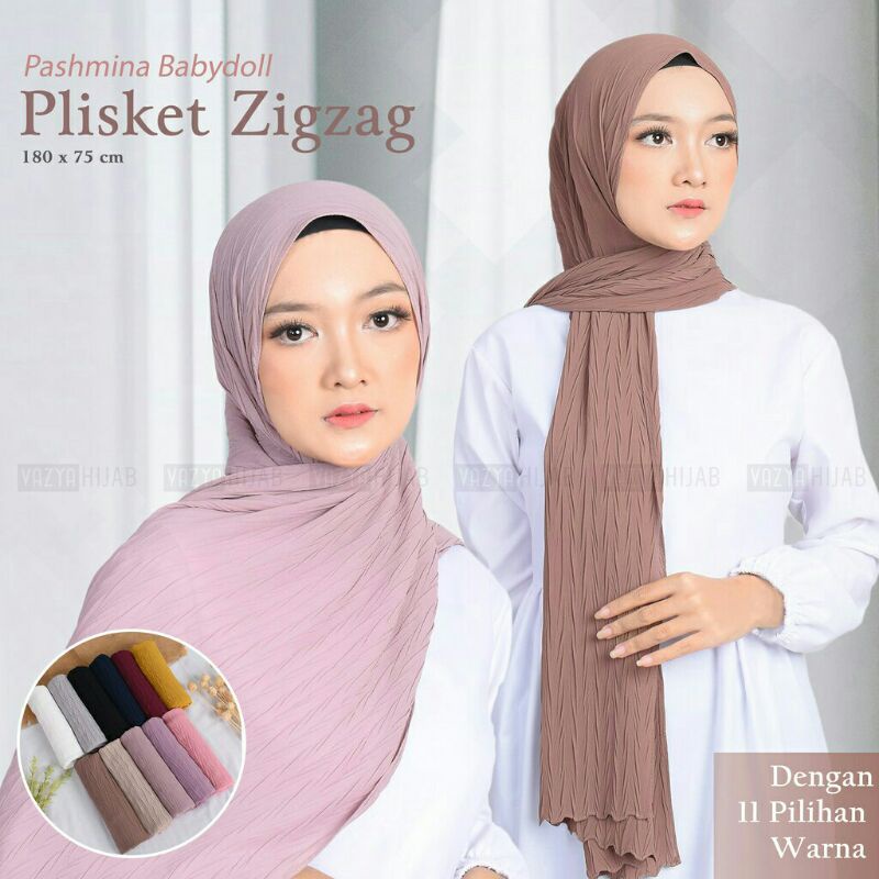 Pashmina Plisket Zigzag