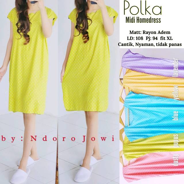 POLKA HOME DRESS | BAJU TIDUR DASTER ADEM BY NDORO JOWI