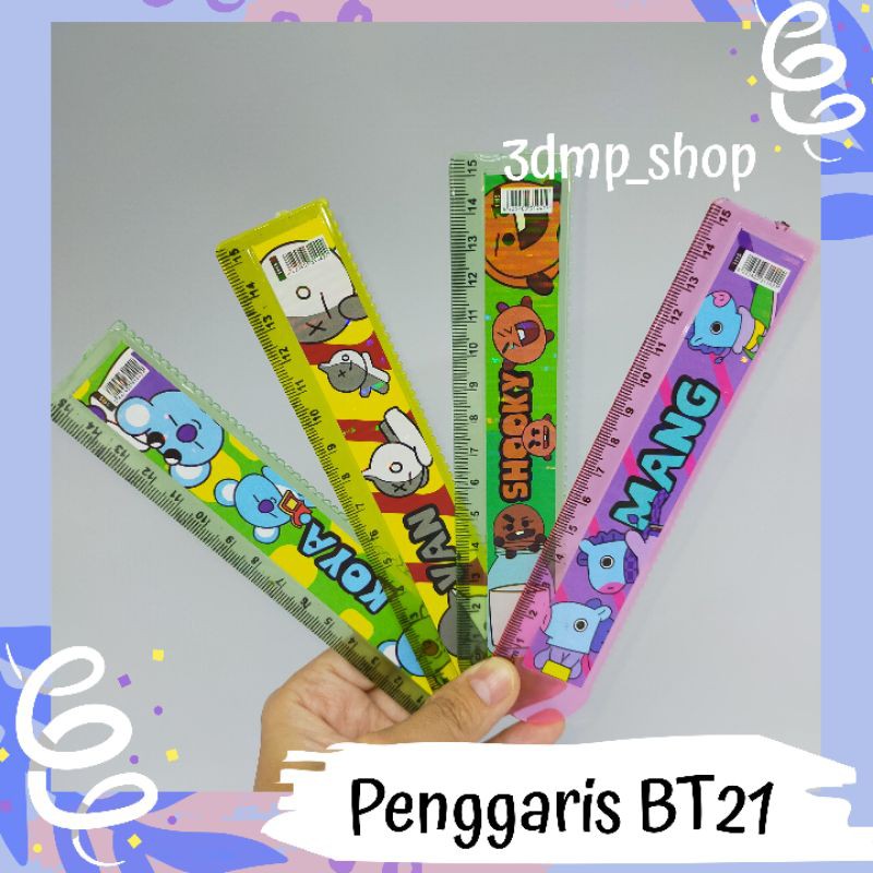 Penggaris BT21 BTS 15cm Mang RJ Shooky Koya Tata Van