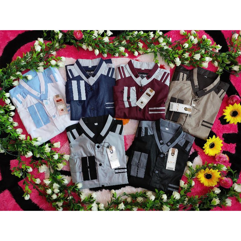 Baju Koko Elrumi/Baju Koko Anak/Baju Muslim Anak/Baju Koko Lengan Panjang