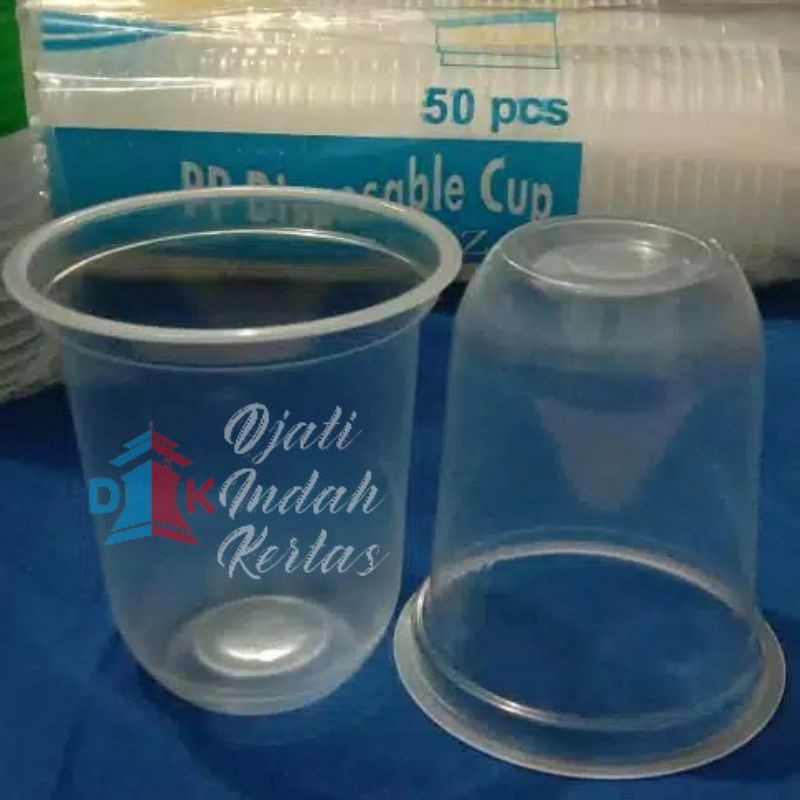 (Paling Dicari) Cup gelas Plastik U 14oz Tanpa Tutup