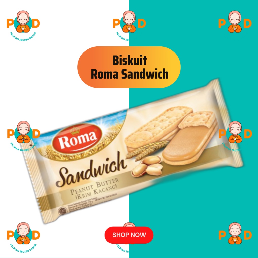 Jual Biskuit Roma Sandwich Kacangcoklat Shopee Indonesia 