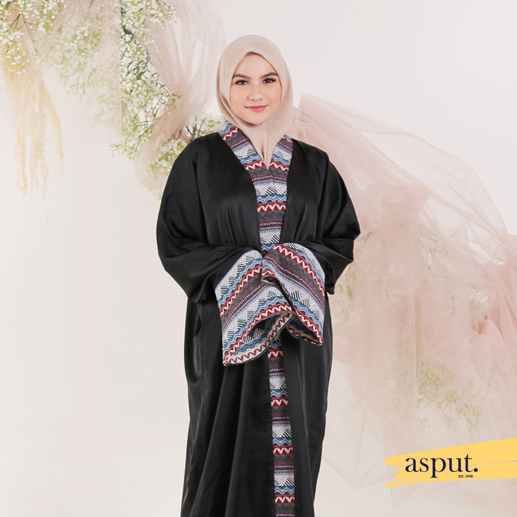 ASPUT - Black Boho Mukena Abaya Premium by Aprilia
