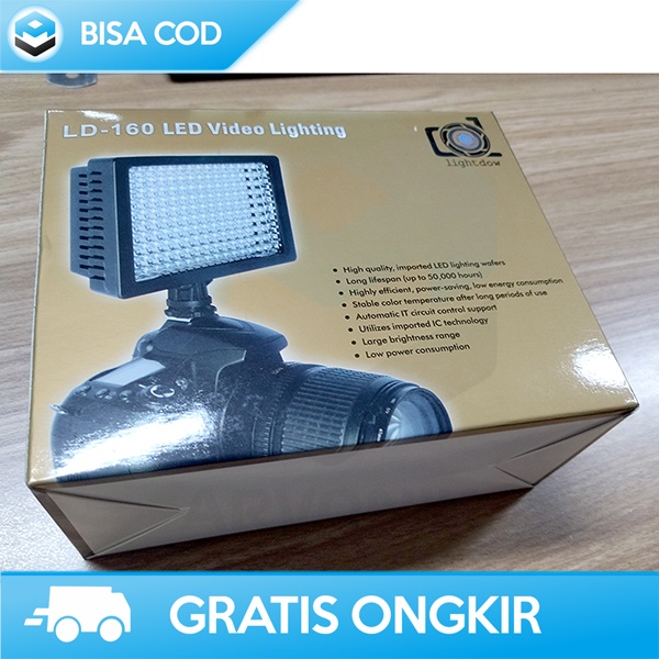 LIGHTNING FOTOGRAFI LIGHTDOW FOR KAMERA DSLR BY TAFFSTUDIO 160 LED ORI