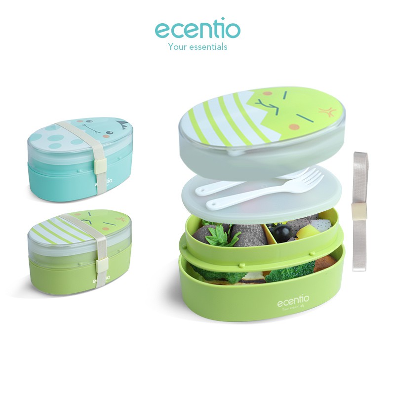 

Ecentio Kotak Makan Anak Model Bento 2 layer BPA Free 700ML Tempat Makan/Kotak Bekal/ Lunch Box Set