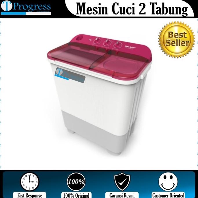 ] MESIN CUCI 2 TABUNG SHARP 7KG ES-T75NT LOW WATT