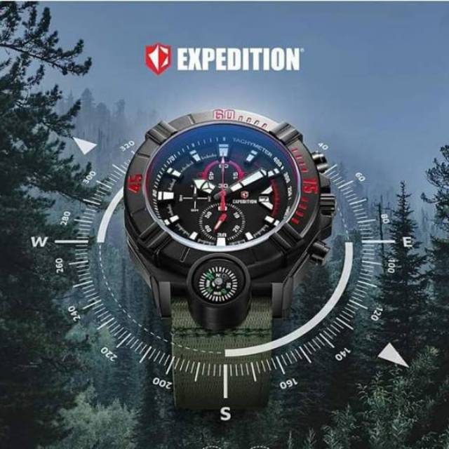 JAM TANGAN EXPEDITION NEW ARRIVAL KANVAS ORIGINAL GREEN ARMY