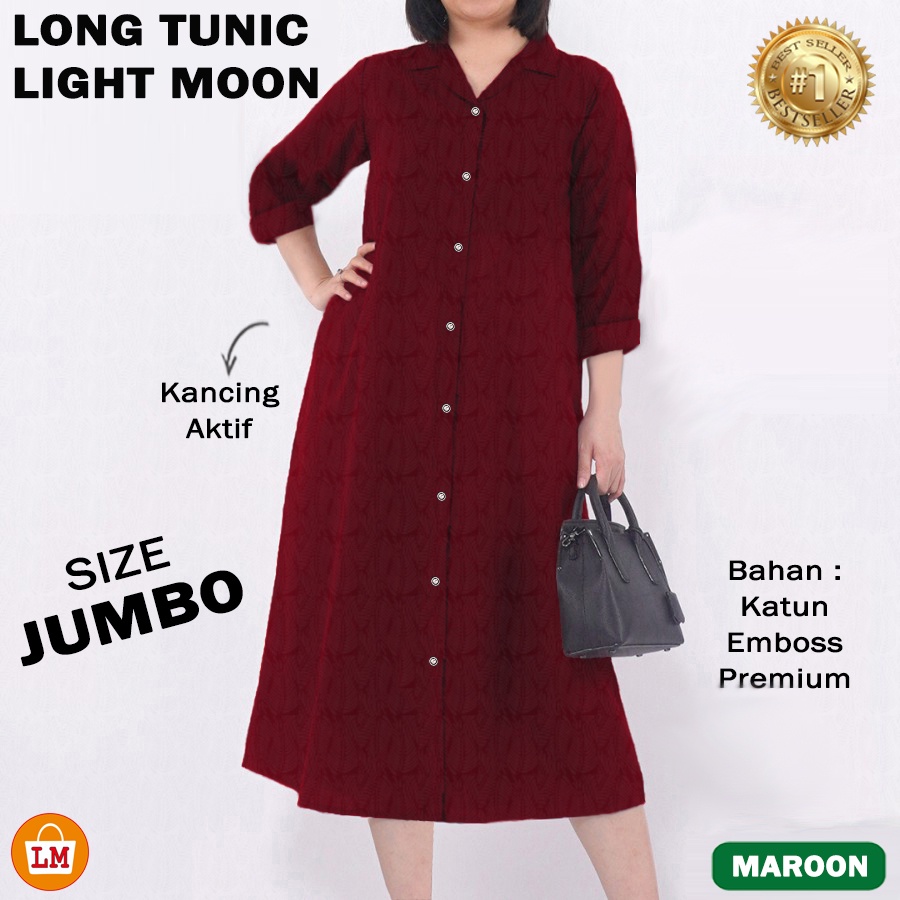 TERMURAH TERLARIS Baju Atasan Tunik Wanita Lengan Panjang LONG TUNIC MOON LIGHT TERBARU LMS 19549