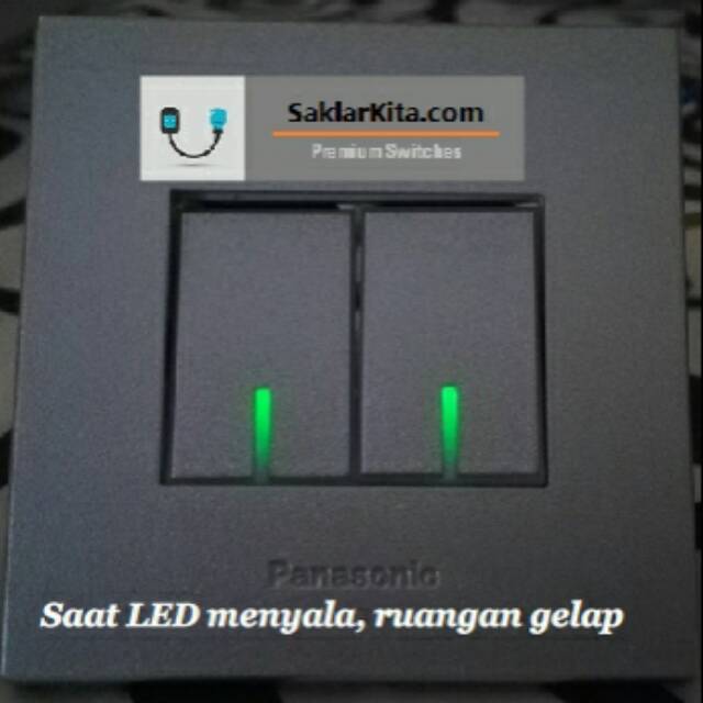 Panasonic Silver Saklar 2 Gang Iluminasi