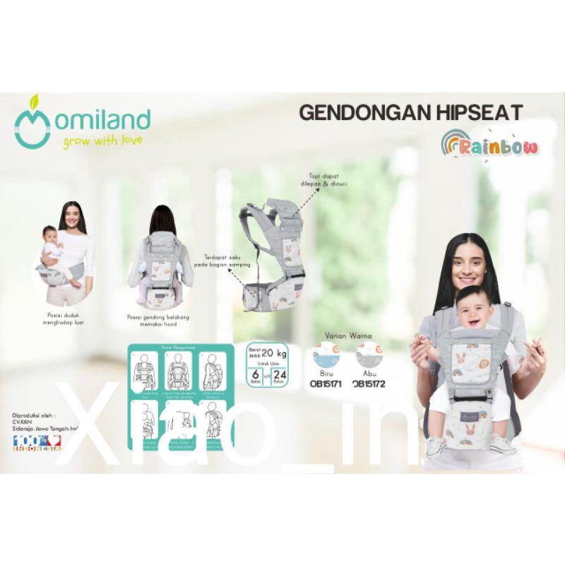 Omiland Gendongan bayi Hipseat Bayi seri Rainbow OB1517