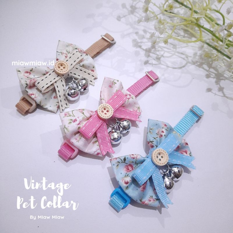Kalung Kucing Pita Lonceng Vintage Style by Miaw Miaw