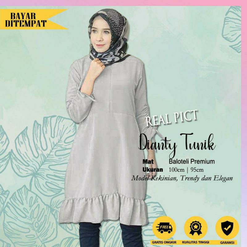 Tunik Polos Hitam Putih Jumbo Import Terbaru Premium bangkok Katun Rayon Atasan Panjang Murah